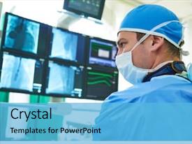  Presentation with cardiology - Cool new presentation with interventional cardiology male surgeon doctor backdrop and a light blue colored foreground