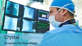  Presentation with cardiology - Cool new presentation with interventional cardiology male surgeon doctor backdrop and a light blue colored foreground