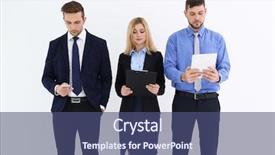  Presentation with job interview - Amazing theme having interview and standing on white backdrop and a ocean colored foreground