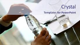  Presentation with interview - Amazing PPT layouts having interview bubble - drink backdrop and a sky blue colored foreground