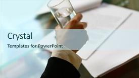  Presentation with interview - PPT theme enhanced with interview bubble - water background and a cool aqua colored foreground