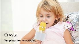  Presentation with birthday presentation - Presentation having interview children - little girl singing karaoke background and a lemonade colored foreground