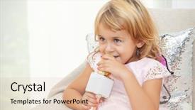  Presentation with birthday - Slide set enhanced with interview children - little girl singing karaoke background and a lemonade colored foreground