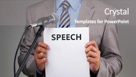  Presentation with interview - Slides with interview or making a speech background and a gray colored foreground