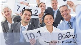  Presentation with interview - Theme with interview panel holding score card background and a light blue colored foreground