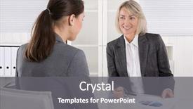  Presentation with helping others two hands woman - Presentation consisting of interview success - two business woman sitting background and a gray colored foreground