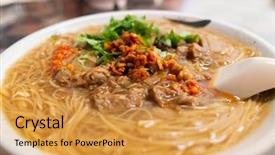  Presentation with intestine - Audience pleasing presentation theme consisting of intestinal - eating taiwan snack of thin backdrop and a yellow colored foreground