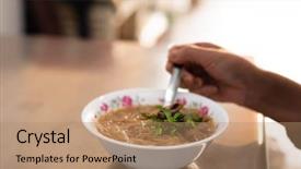  Presentation with intestine - Presentation theme enhanced with intestinal - eating taiwan snack of thin background and a coral colored foreground