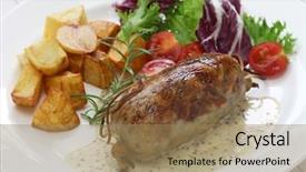  Presentation with french speaking countries - Slide set with intestine - andouillette french lyonnaise sausage background and a coral colored foreground