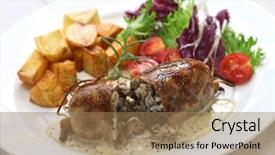  Presentation with french educators - Colorful presentation design enhanced with intestine - andouillette french lyonnaise sausage backdrop and a coral colored foreground