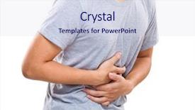  Presentation with intestine - Colorful presentation theme enhanced with intestine - man suffering from stomach pain backdrop and a sky blue colored foreground
