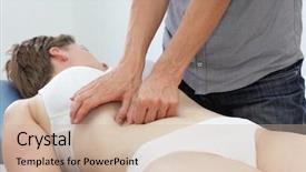  Presentation with normalcy of internal organs of human body - Presentation design consisting of intestine - manual therapy of internal organs background and a coral colored foreground