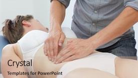  Presentation with intestine - Cool new slide deck with intestine - manual therapy of internal organs backdrop and a soft green colored foreground