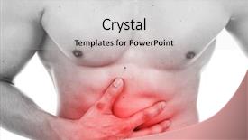  Presentation with intestine - PPT layouts with intestine - muscular man with stomach pain background and a light gray colored foreground