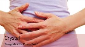  Presentation with intestine - Audience pleasing presentation consisting of intestine - woman with stomach ache backdrop and a red colored foreground