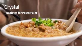  Presentation with intestine - Audience pleasing presentation theme consisting of intestinel - eating taiwan snack of thin backdrop and a tawny brown colored foreground