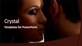  Presentation with luxury nature couple - Beautiful slides featuring intimacy - sexy heterosexual couple embracing backdrop and a wine colored foreground