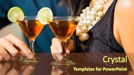  Presentation with cocktail bar - Presentation theme consisting of intimately at bar drinking cocktail background and a tawny brown colored foreground