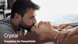  Presentation with sexy - Audience pleasing theme consisting of intimity - sexy young couple being intimate backdrop and a tawny brown colored foreground