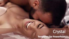  Presentation with lovers - Colorful slide deck enhanced with intimity - sexy young lovers being intimate backdrop and a tawny brown colored foreground