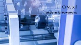  Presentation with drilling - Beautiful presentation design featuring intragrinding machine during operation backdrop and a light blue colored foreground