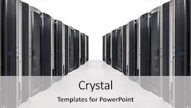  Presentation with server room - Colorful presentation theme enhanced with intranet - network server room with racks backdrop and a white colored foreground