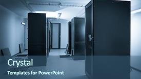  Presentation with server room - Amazing presentation theme having intranet - server room and data center backdrop and a ocean colored foreground