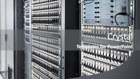  Presentation with server room - Cool new slide deck with intranet - server room and data center backdrop and a gray colored foreground