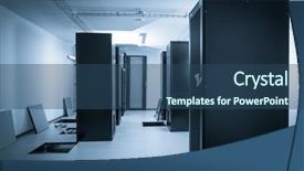  Presentation with power data center - Theme featuring intranet - server room and data center background and a ocean colored foreground