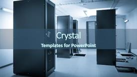  Presentation with power data center - Slide set with intranet - server room and data center background and a ocean colored foreground