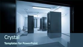  Presentation with server room - Cool new theme with intranet - server room and data center backdrop and a ocean colored foreground