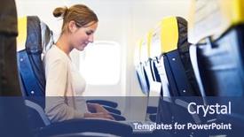  Presentation with intranet - Slides featuring intranet - young woman working on her background and a ocean colored foreground