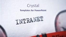  Presentation with intranet - Presentation design featuring intranet-word-written background and a sky blue colored foreground