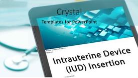  Presentation with medical procedure - Presentation having intrauterine-device-iud-insertion-medical background and a teal colored foreground