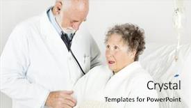  Presentation with intravenous - PPT layouts enhanced with intravenous flueds - doctor gives his hospital patient background and a  colored foreground