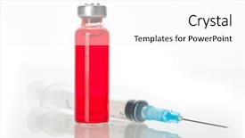  Presentation with vials - Presentation theme enhanced with intravenous flueds - medicine vials and syringe background and a white colored foreground
