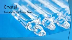  Presentation with intravenous - Beautiful PPT theme featuring intravenous flueds - vials backdrop and a light blue colored foreground