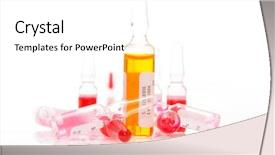  Presentation with vials - Slides consisting of intravenous fluids - colorful vials against white background background and a white colored foreground