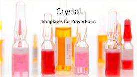  Presentation with vials - PPT layouts consisting of intravenous fluids - colorful vials against white background background and a  colored foreground