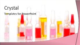  Presentation with vials - Beautiful slides featuring intravenous fluids - colorful vials against white background backdrop and a white colored foreground