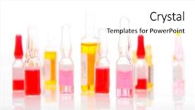  Presentation with vials - PPT theme featuring intravenous fluids - colorful vials against white background background and a white colored foreground