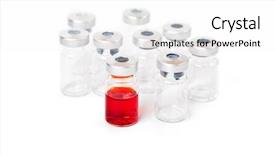  Presentation with vials - PPT theme having intravenous therapy backgrounds - medicine vials isolated on white background and a white colored foreground