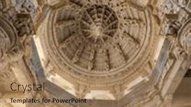  Presentation with jain temple - Slide deck consisting of intricate-architectural-detail-and-sculpture background and a coral colored foreground