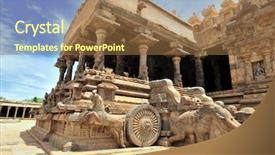  Presentation with hindu gods - Colorful PPT layouts enhanced with intricate artwork at ancient hindu backdrop and a coral colored foreground