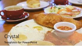  Presentation with english food - Presentation having intro food - english breakfast background and a  colored foreground