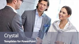  Presentation with big group people - Colorful presentation theme enhanced with intruduce - group of business people introducing backdrop and a gray colored foreground