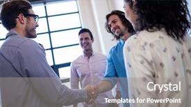  Presentation with safety interacting the public - Beautiful PPT layouts featuring introducing team - group of hipster interacting backdrop and a ocean colored foreground