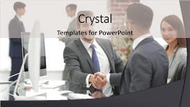  Presentation with team - Amazing presentation design having introduce new member backdrop and a light gray colored foreground