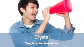  Presentation with asian - Cool new PPT layouts with introduce speaker - asian young man shout backdrop and a  colored foreground
