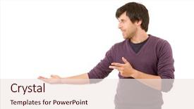  Presentation with side effects of injectable drugs - Amazing slides having introduceproduct - friendly young man pointing backdrop and a  colored foreground